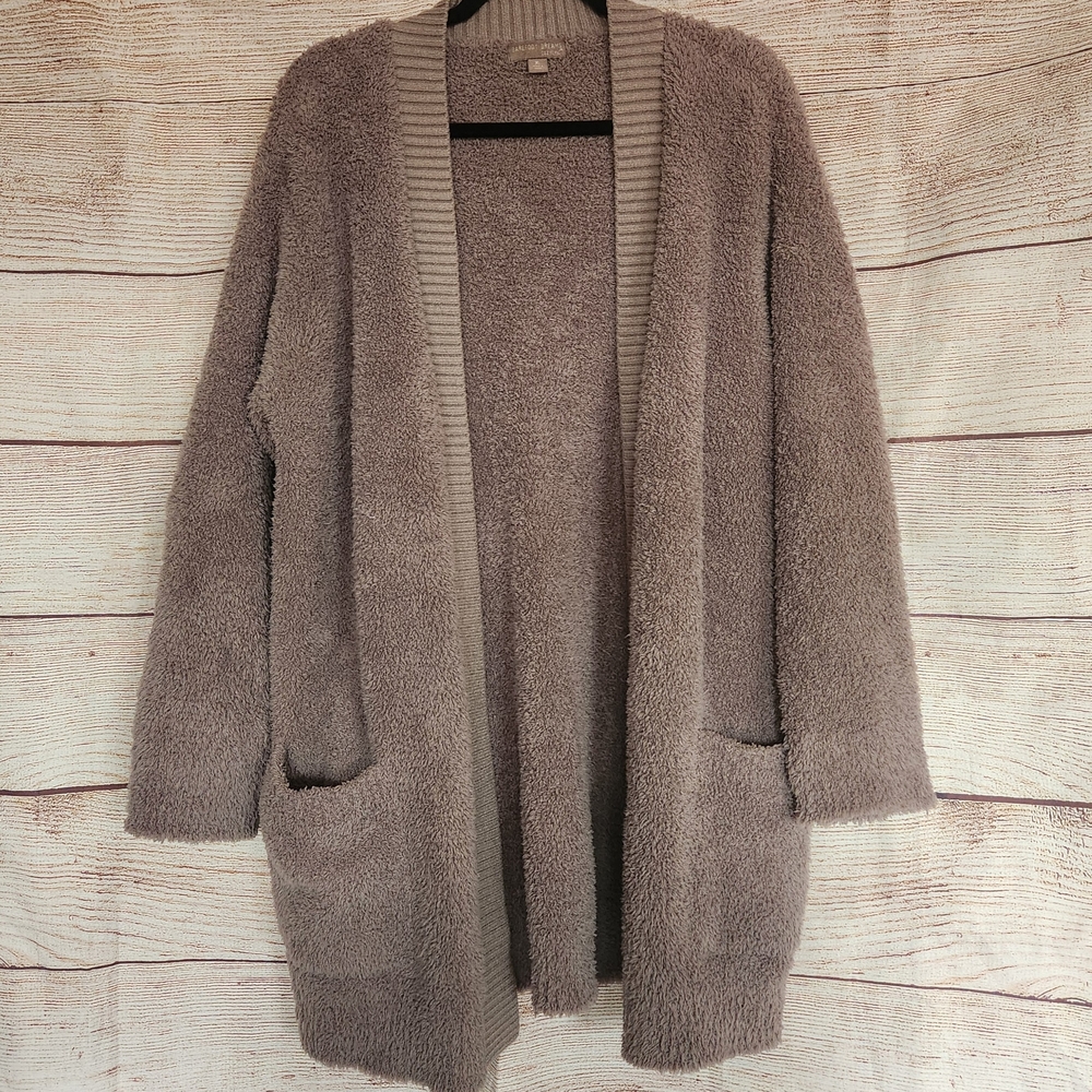 Barefoot Dreams Teddy Bear Cardigan - Soft Taupe - XL